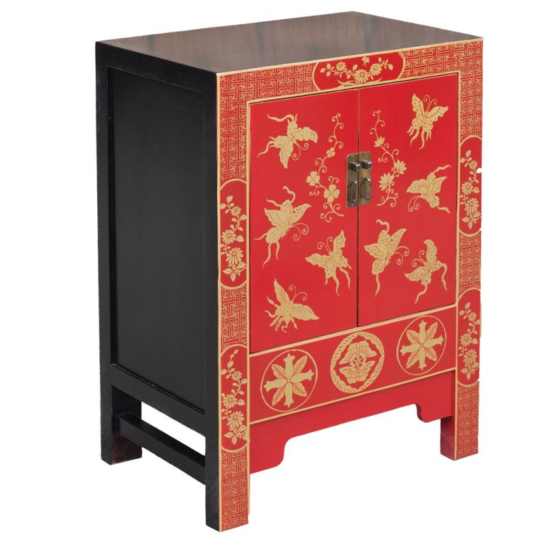 Red & Black Lacquer Cabinet