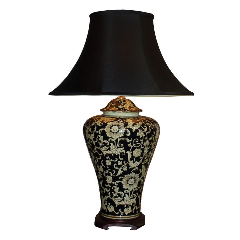 Glossy Black Jar Lamp