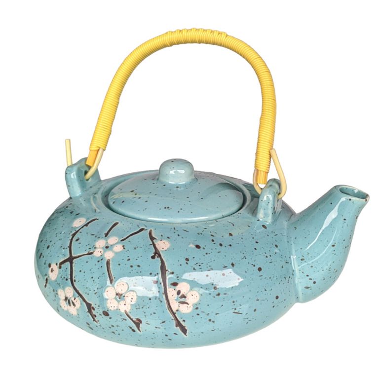Duck-egg Floral Tea Pot