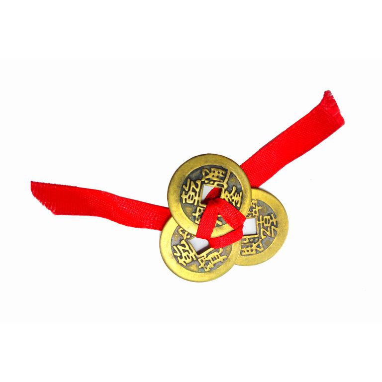Three Coins on Ribbon
