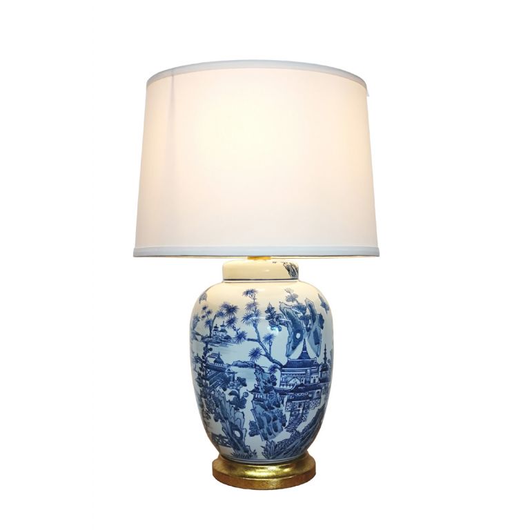 Willow-pattern Landscape Lamp