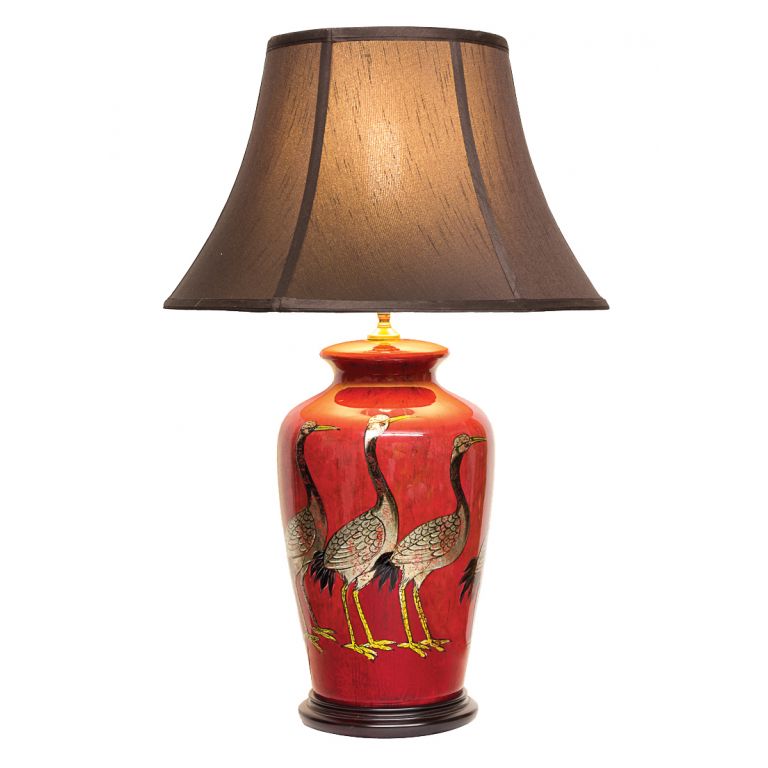 Cranes Vase Lamp
