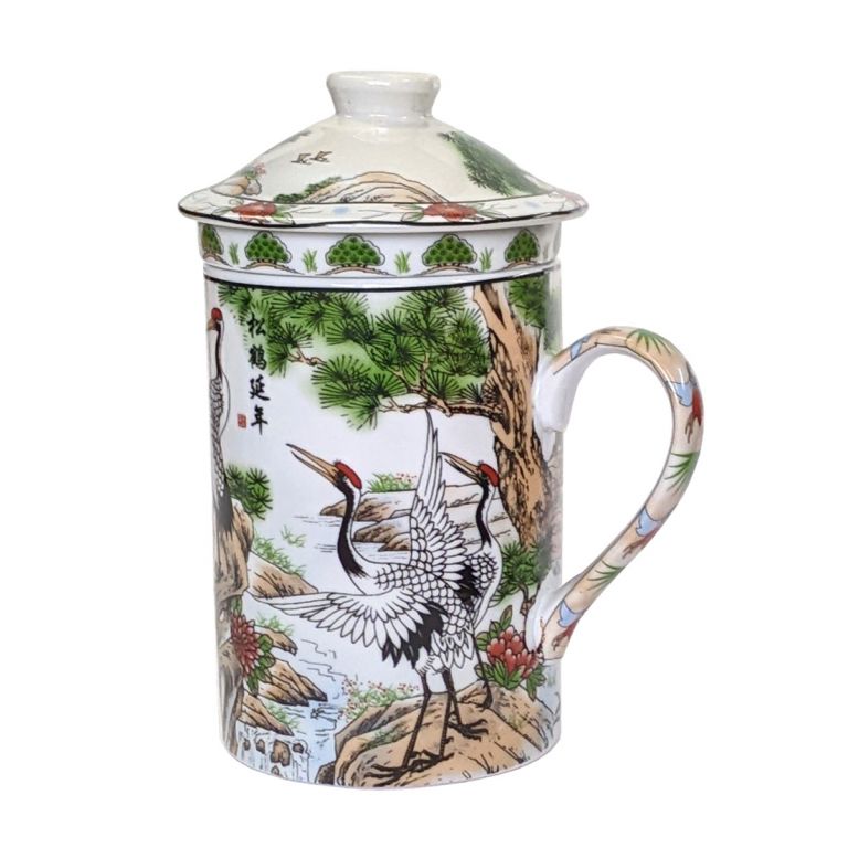 Dancing Cranes Infuser Mug